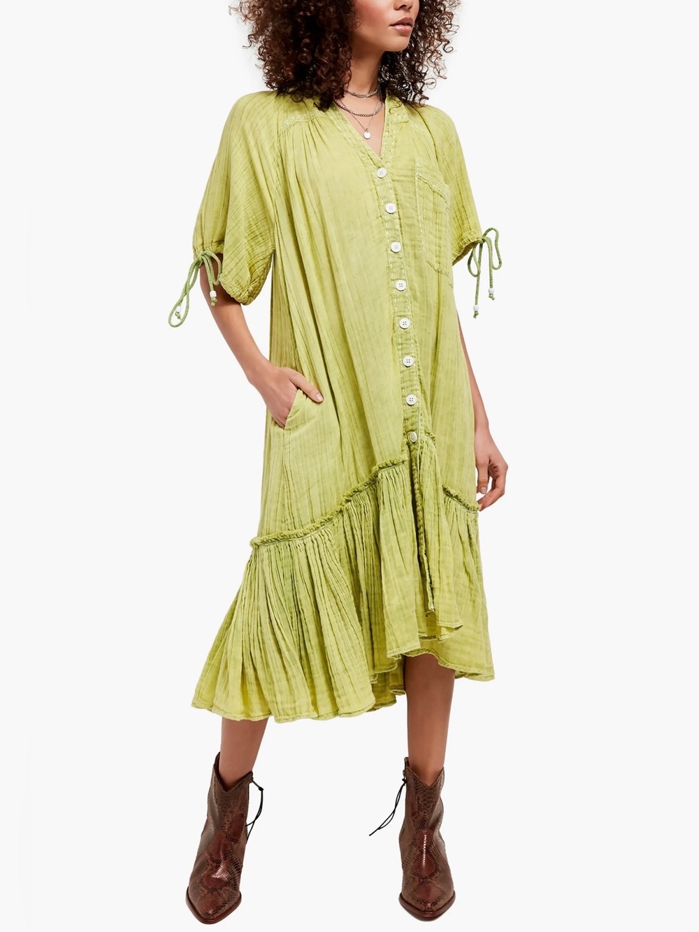 FREE PEOPLE Maya Midi Shirtdress